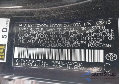 2015 Toyota Prius V Three from USA, damaged, VIN JTDZN3EUXFJ030745